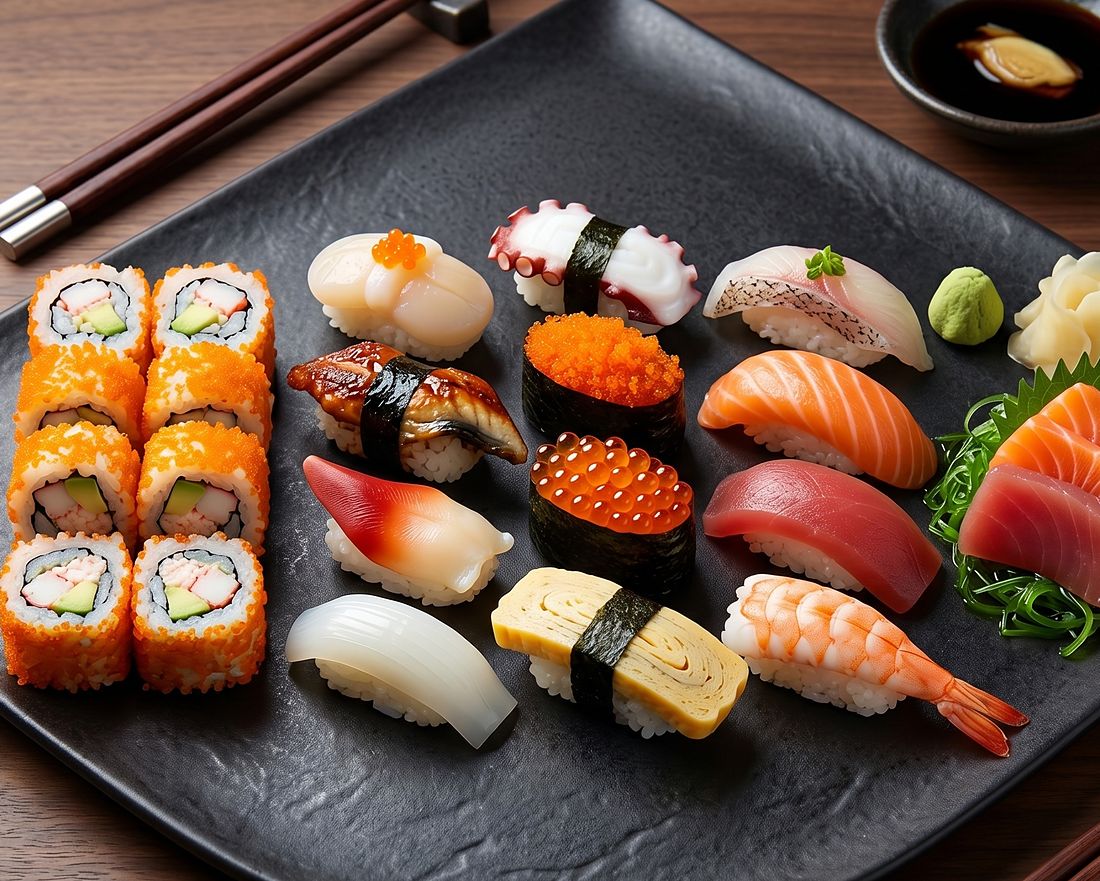 Sushi- und Sashimi-Platte