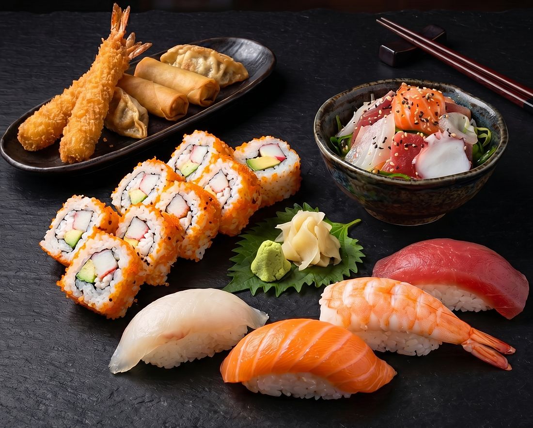Bento mit Tempura, Maki und Nigiri