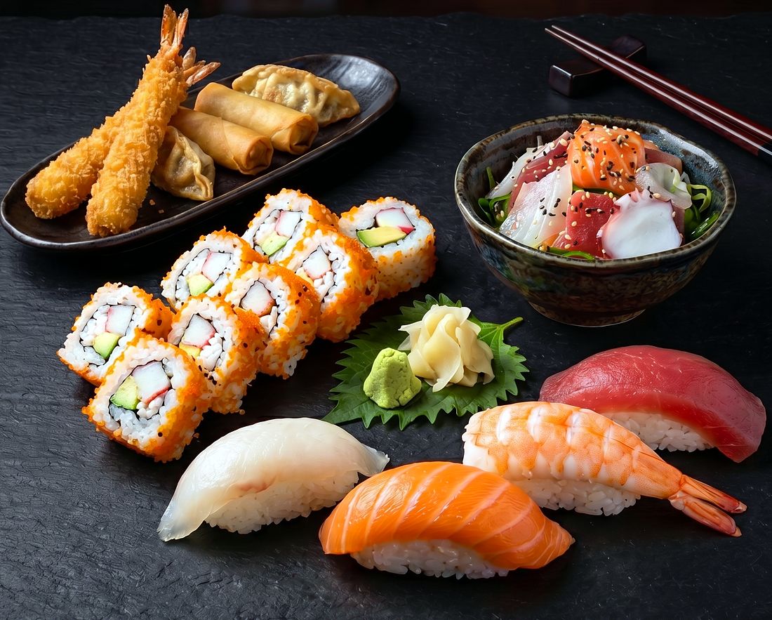 Bento mit Tempura, Maki und Nigiri