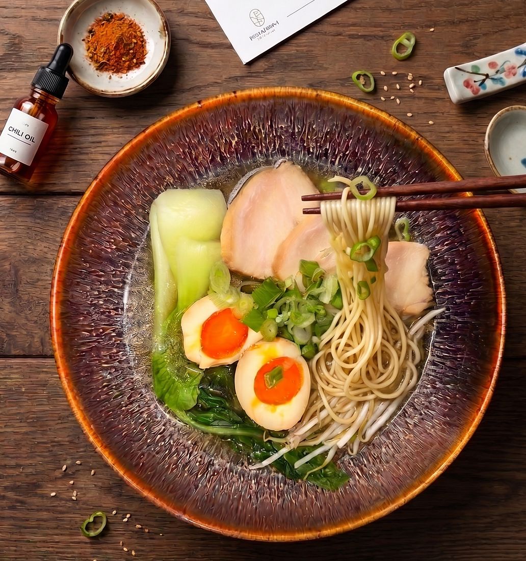Ramen mit Hühnerbrust und Ei